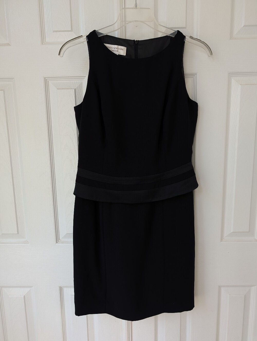 Jones New York Black Sleeveless Peplum Sheath Dress